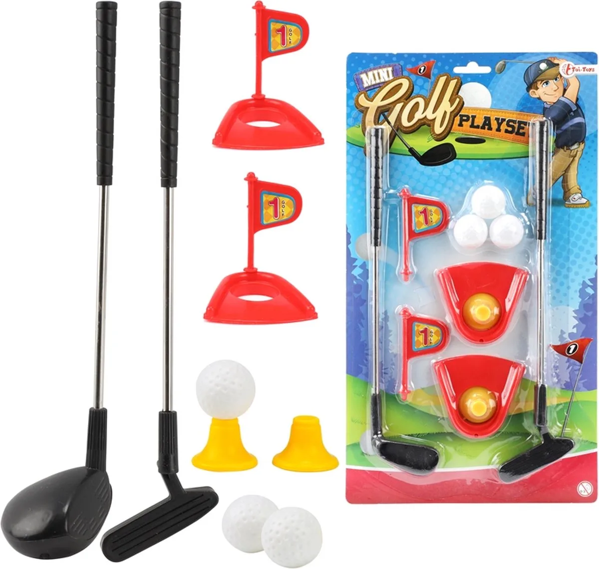 golf speelgoed mini golfset met sticks en ballen. de Toi-Toys en Multicolore – photo du produit