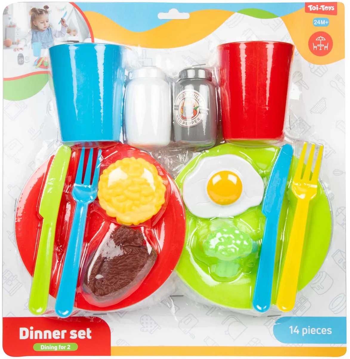 Home Food Diner Set, 14dlg. von Toi-Toys in Mehrfarbig – Produktfoto