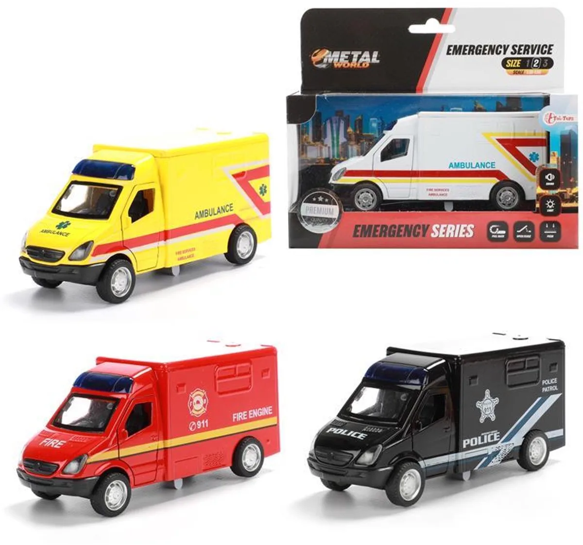 hulpdienst busje met licht en geluid speelgoedauto. by Toi-Toys in Verschillende – product photo