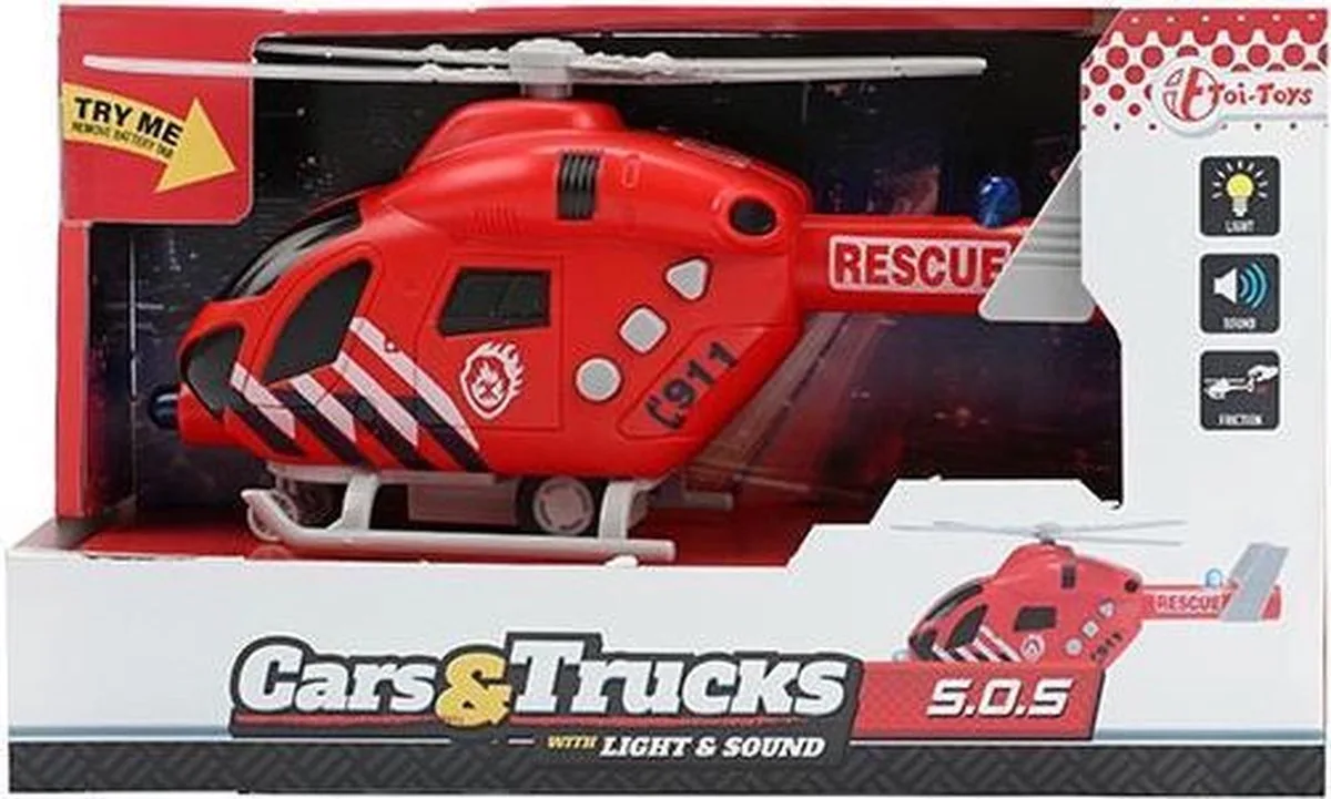 Hulphelikopter Rescue Junior 22,5 X 10 Cm van Toi-Toys in Rood – productfoto