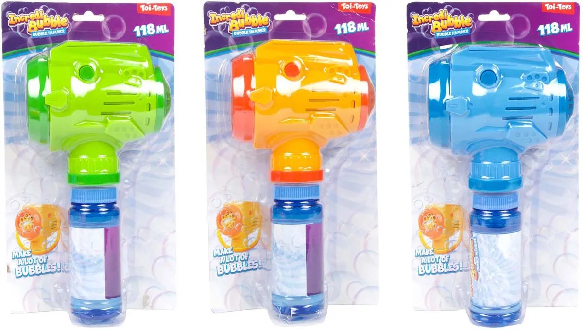 Incredibubble Bellenblaaspistool Hamer fra Toi-Toys i Flerfarvet – produktbillede