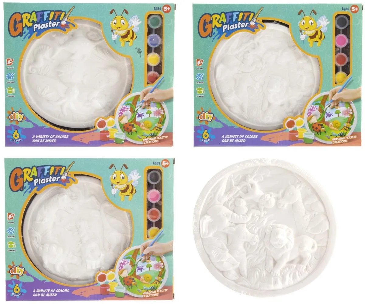 Kidsfun dieren schilderen 3D gips bord creatief knutselplezier. by Toi-Toys in Multicolour – product photo