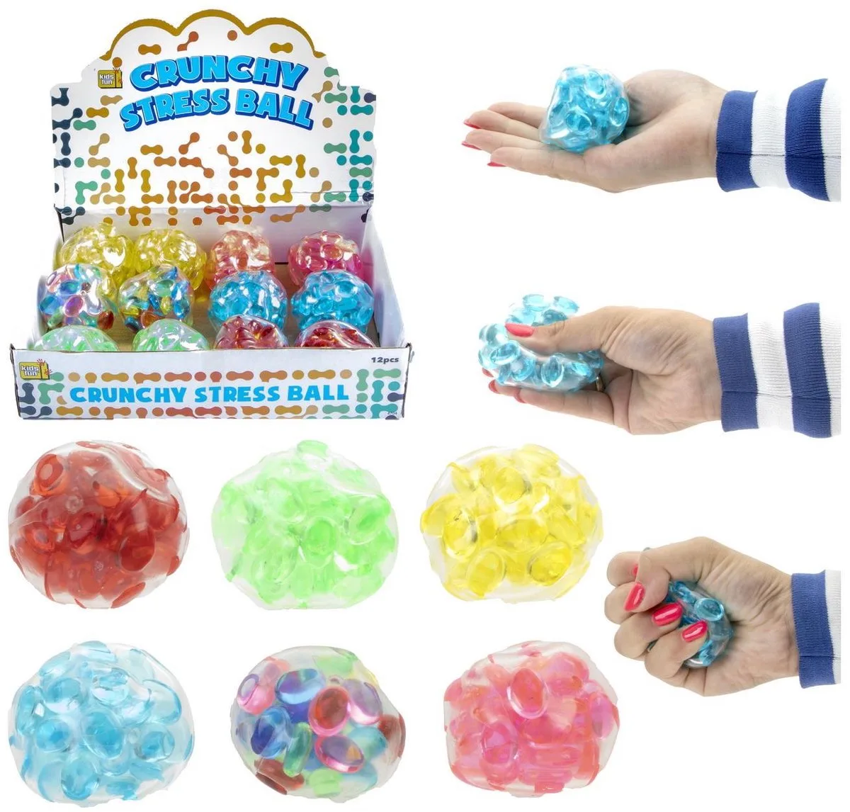 Kidsfun speelballen basis kleuren 6 cm voor kinderen - kleurrijke ballen. från Toi-Toys i Flerfärgad – produktbild