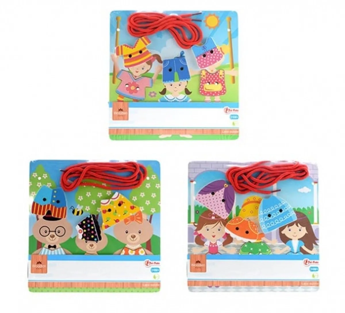 Kleertjes rijgen hout de Toi-Toys en Multicolore – photo du produit