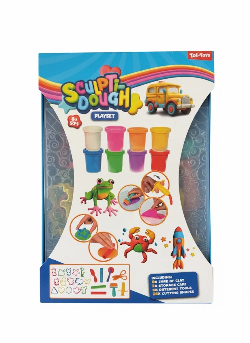 Klei Set Kinderen – 8 Kleuren – Boetseerklei – Knutselset – Inclusief Tools – Educatief Speelgoed by Toi-Toys in Pink – product photo
