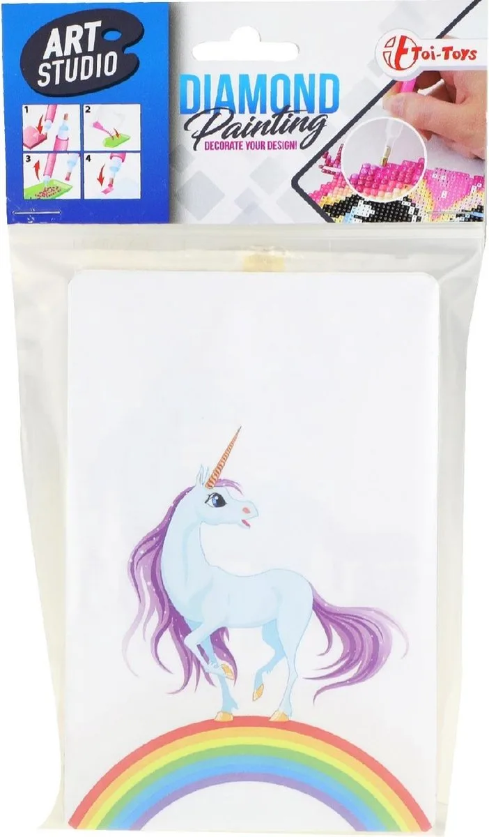 Knutselset Diamond Painting Eenhoorn Regenboog 15 X 10 Cm van Toi-Toys in Meerkleurig – productfoto