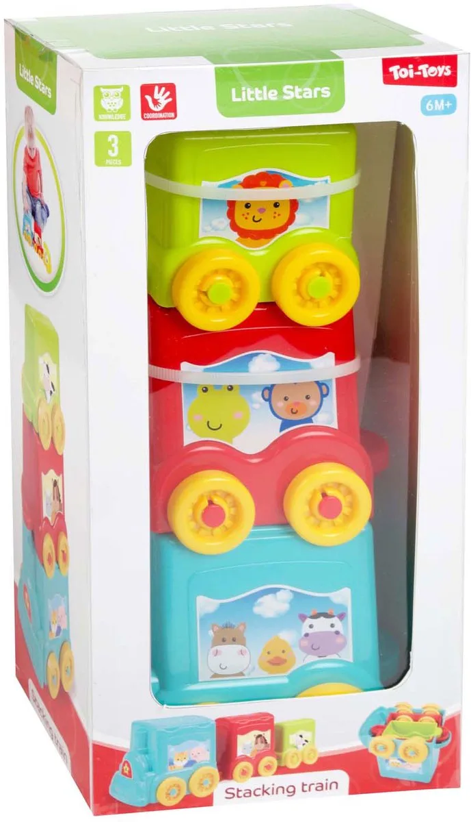 Little Stars Baby Stapeltoren Trein, 3dlg. von Toi-Toys in Mehrfarbig – Produktfoto