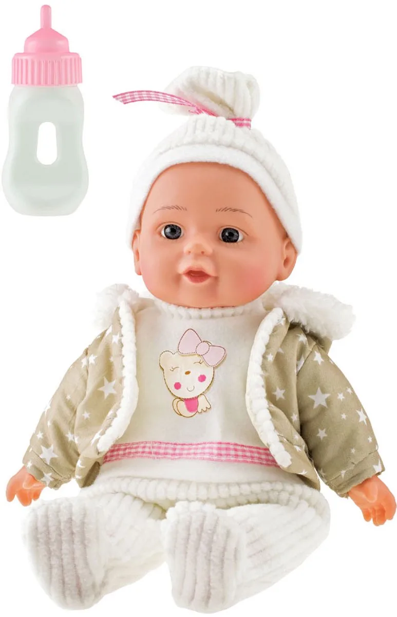 Lovely Baby Babypop Winterkleren en Flesje fra Toi-Toys i Blå – produktbillede