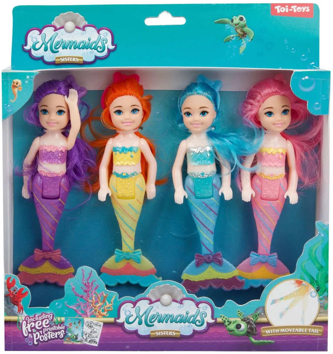 Mermaids Zeemeermin Pop Zusjes, 4st. von Toi-Toys in Mehrfarbig – Produktfoto