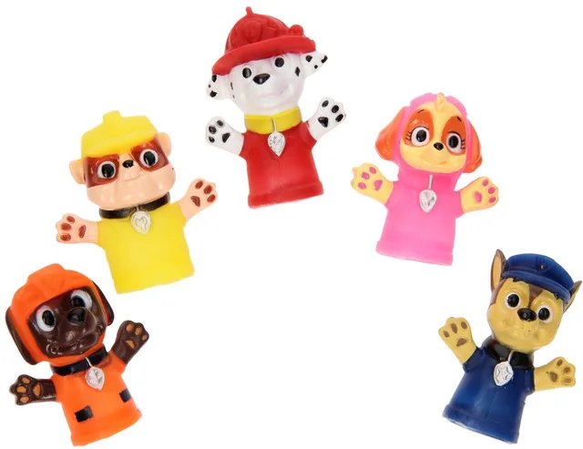 Nickelodeon Paw Patrol - Vingerpoppen Junior Siliconen - 5 Stuks