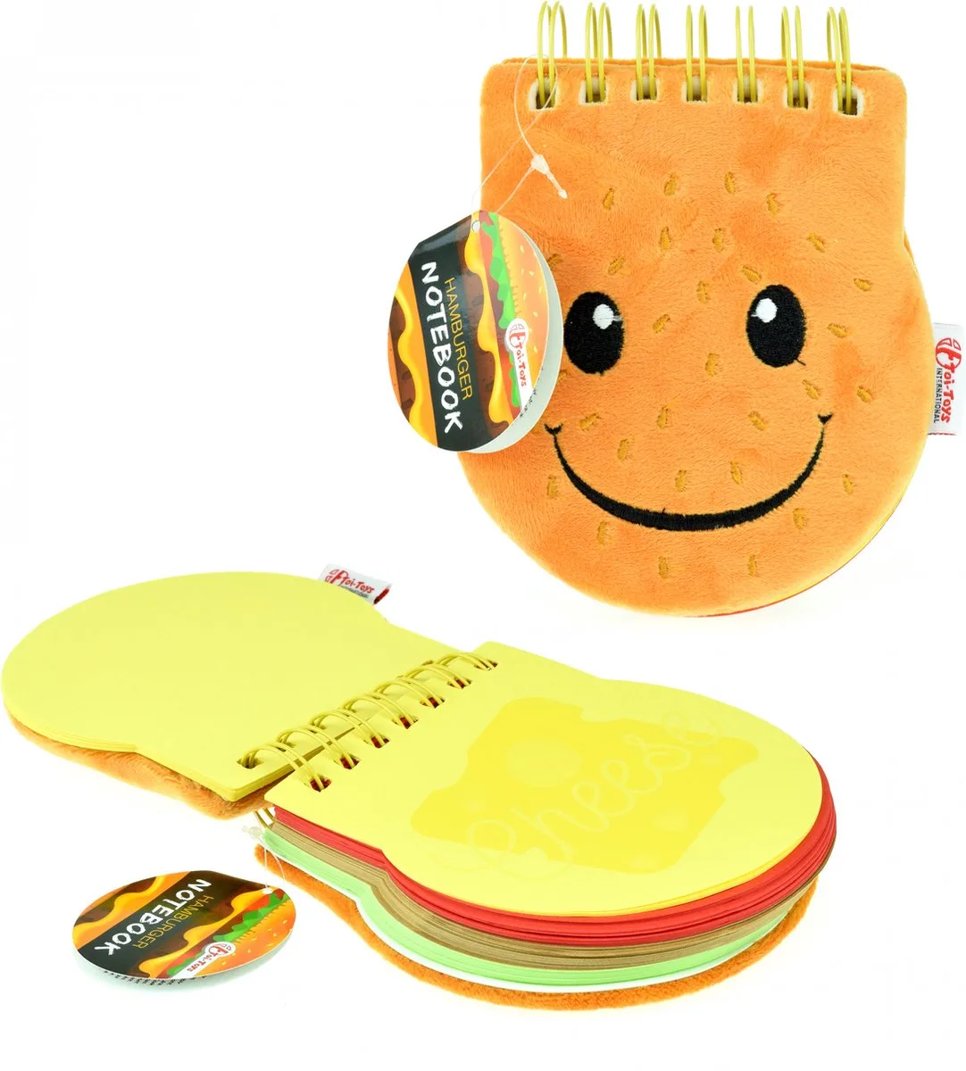 Notitieboekje Hamburger Pluche/papier Junior de Toi-Toys en Multicolore – photo du produit