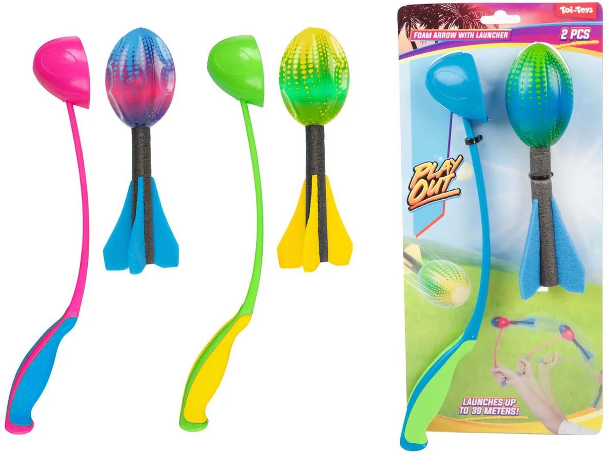 Play Out Mini Foampijl met Werper Vortex van Toi-Toys in Meerkleurig – productfoto