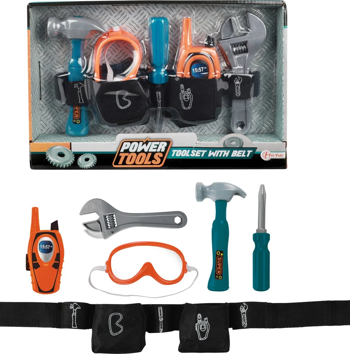 Power Tools Gereedschapset in Riem 6-delig de Toi-Toys en Multicolore – photo du produit