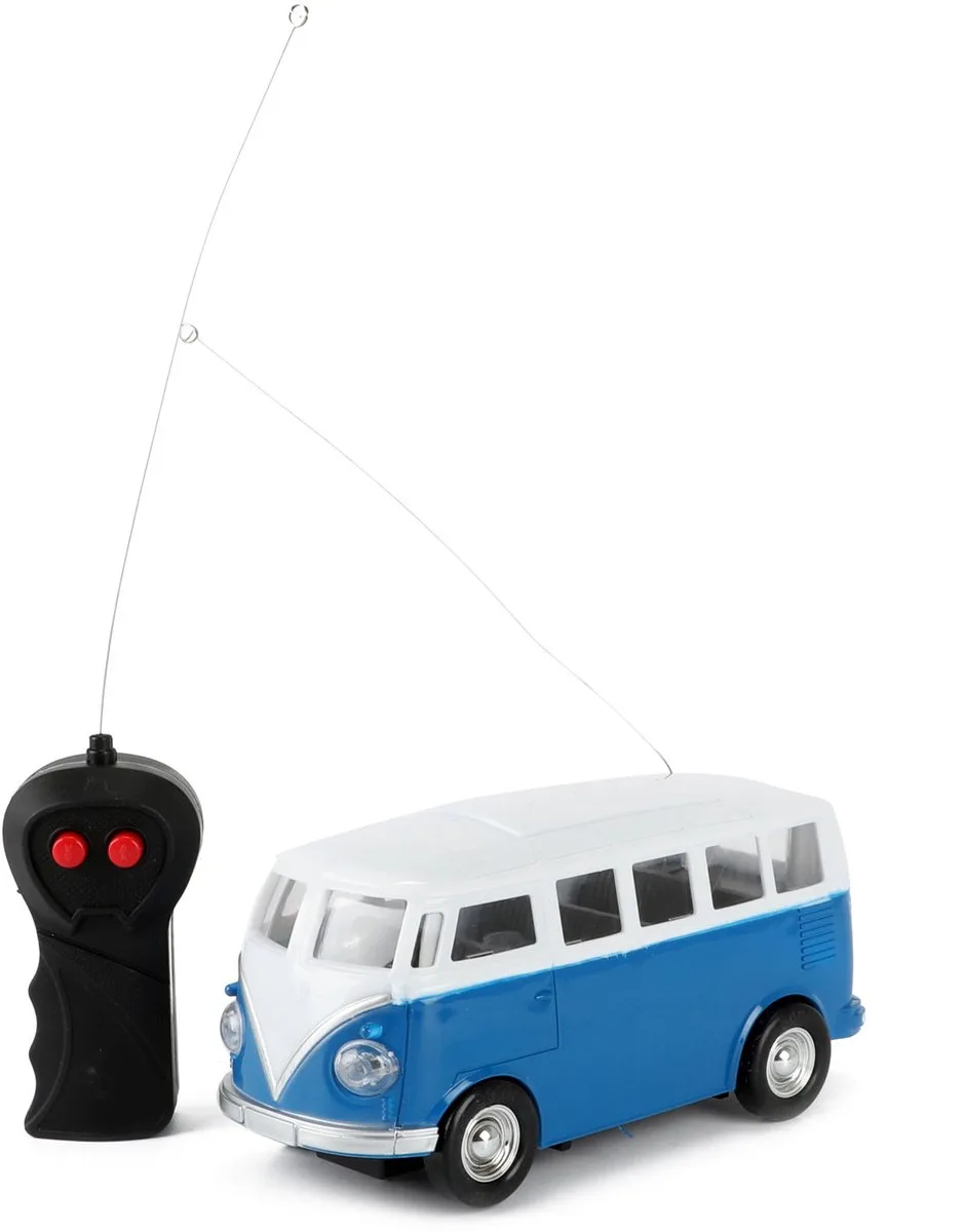 RC Bestuurbare Auto Retro Busje met Licht von Toi-Toys in Blau, Weiß – Produktfoto
