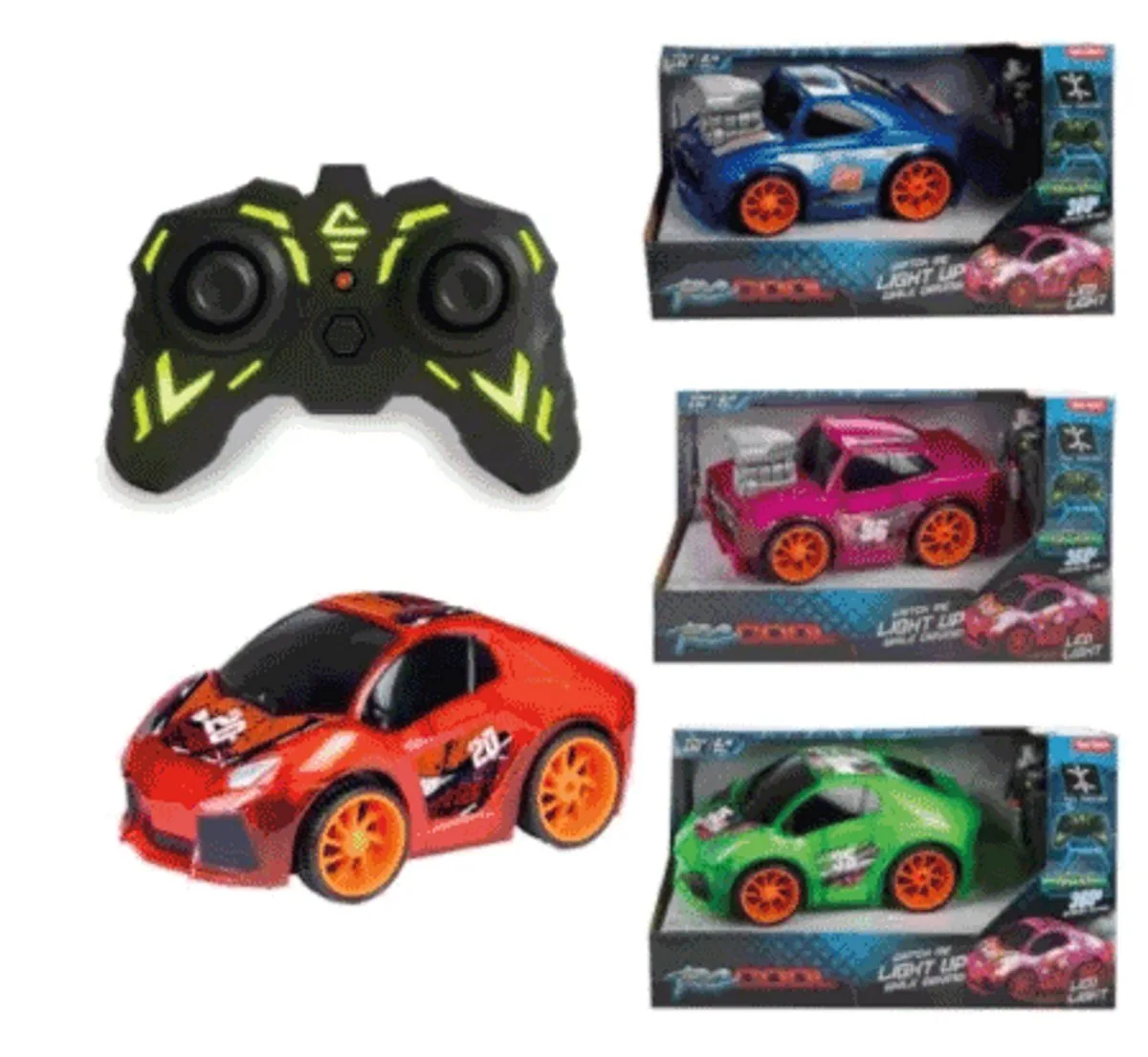 RC raceauto stuntwagen met LED-licht en 360 graden draaiing. von Toi-Toys in Mehrfarbig – Produktfoto
