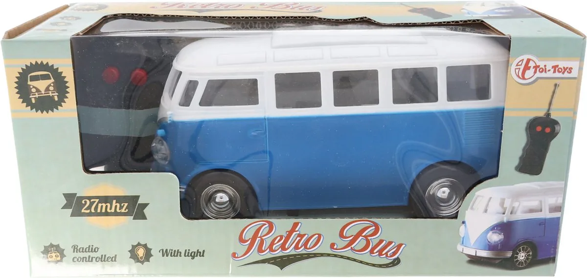 Retro Bus fra Toi-Toys i Blå, Hvid – produktbillede