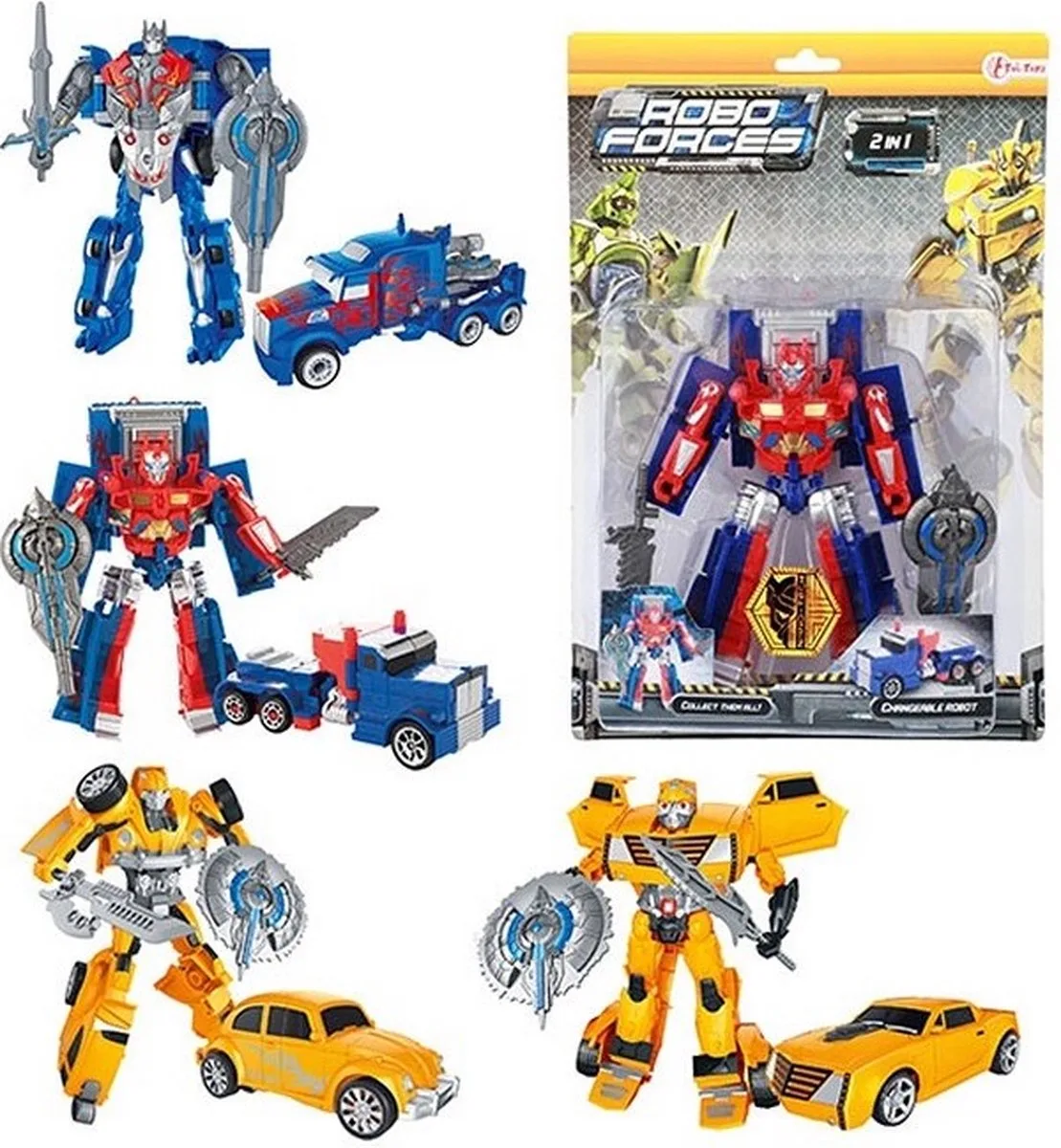 Roboforces veranderrobot auto/vrachtwagen 21x30cm fra Toi-Toys i Flerfarvet – produktbillede