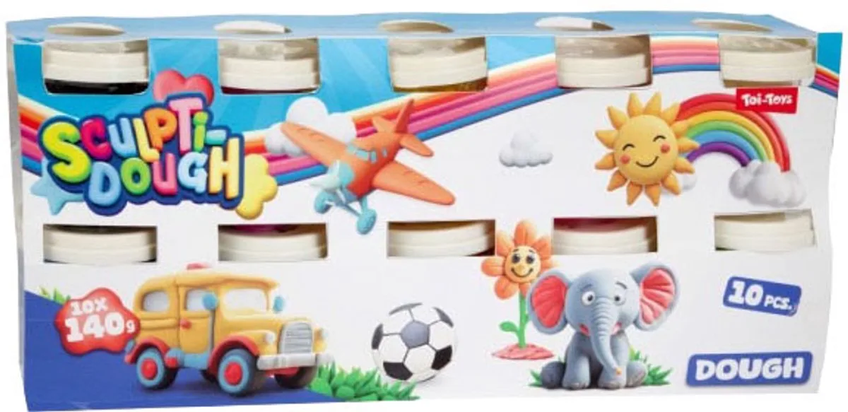 Sculptidough Kleiset - 10x140gr. fra Toi-Toys i Flerfarvet – produktbillede