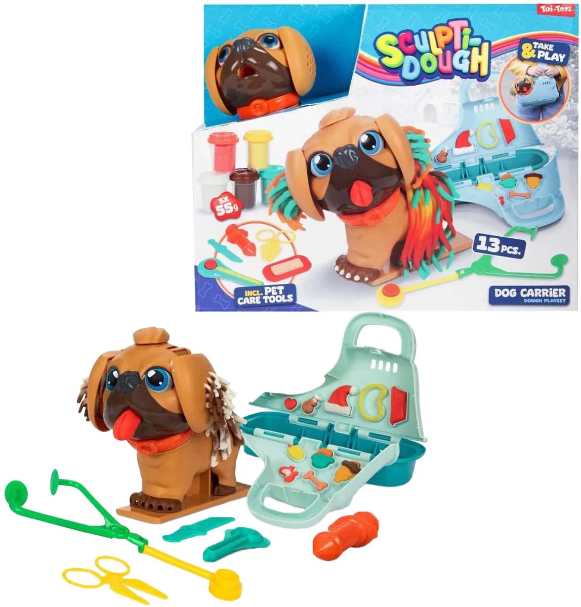 Sculptidough Kleiset Dierenverzorger Hond, 13dlg. van Toi-Toys in Meerkleurig – productfoto