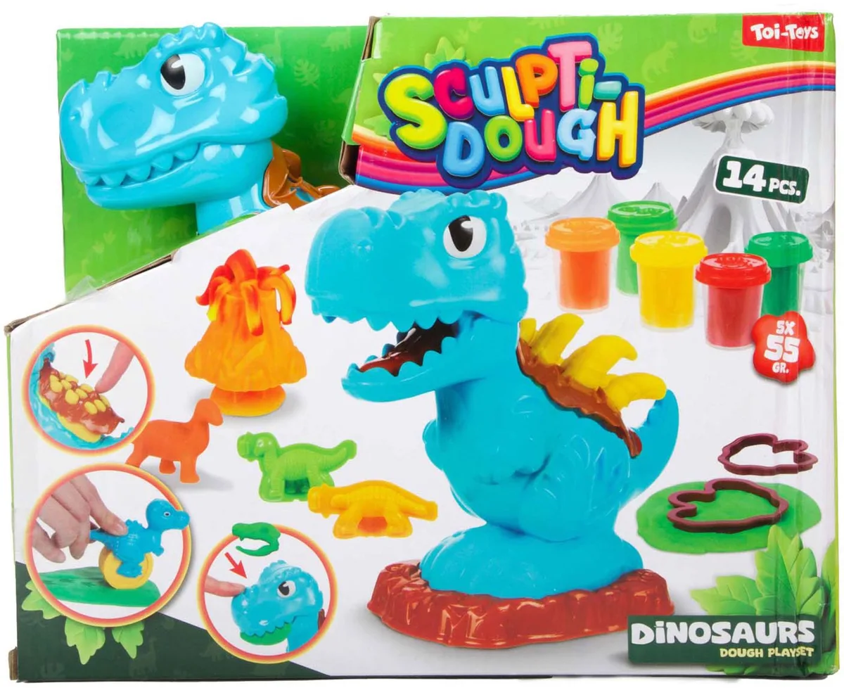 Sculptidough Kleiset Dino - 5 Kleipotjes by Toi-Toys in Multicolour – product photo