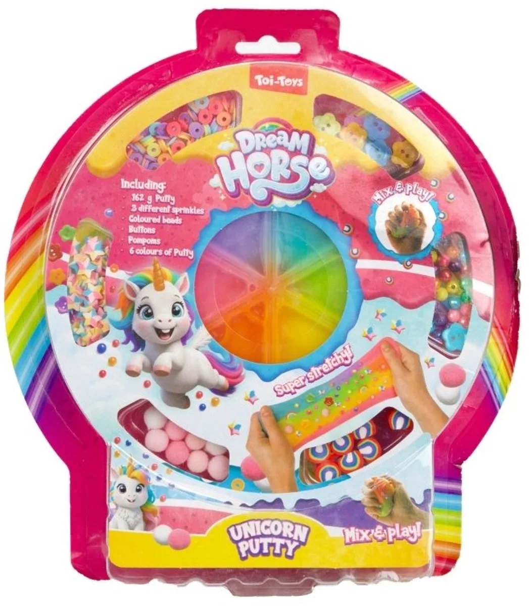 set - Dream Horse - Rainbow - Mix & Play - Eenhoorn by Toi-Toys in Unicorn slijm – product photo