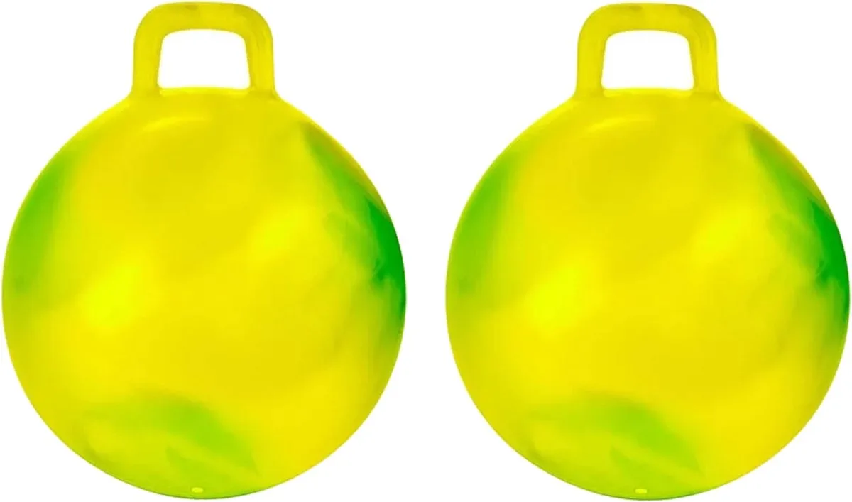 Skippybal marble - 2x - geel/groen - D45 cm - buitenspeelgoed voor kinderen von Toi-Toys in Gelb – Produktfoto