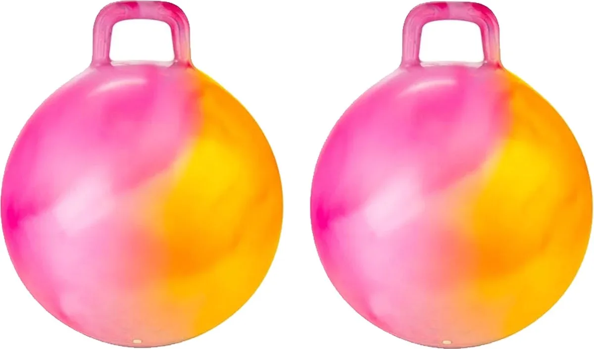 Skippybal marble - 2x - oranje/roze - D45 cm - buitenspeelgoed voor kinderen van Toi-Toys in Oranje – productfoto