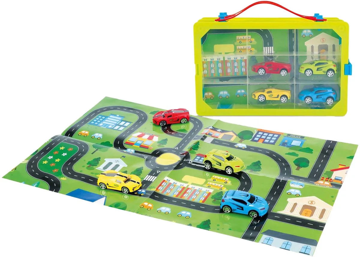 Speelset Auto's Junior 6-delig van Toi-Toys in Meerkleurig – productfoto