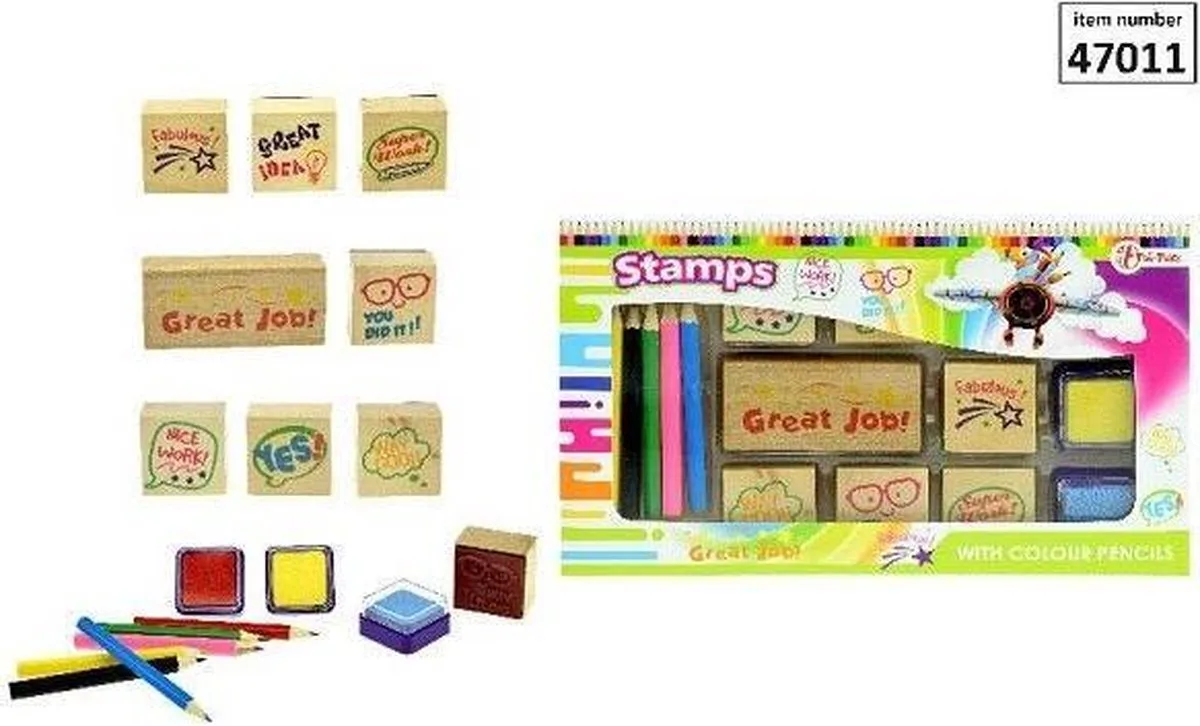 Stempels met potloden fra Toi-Toys i Flerfarvet – produktbillede