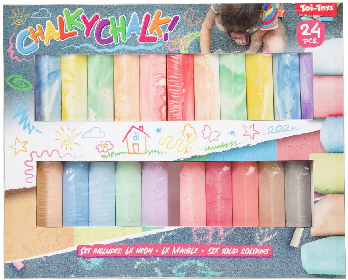 Stoepkrijt in Doos, 24st. de Toi-Toys en Multicolore – photo du produit