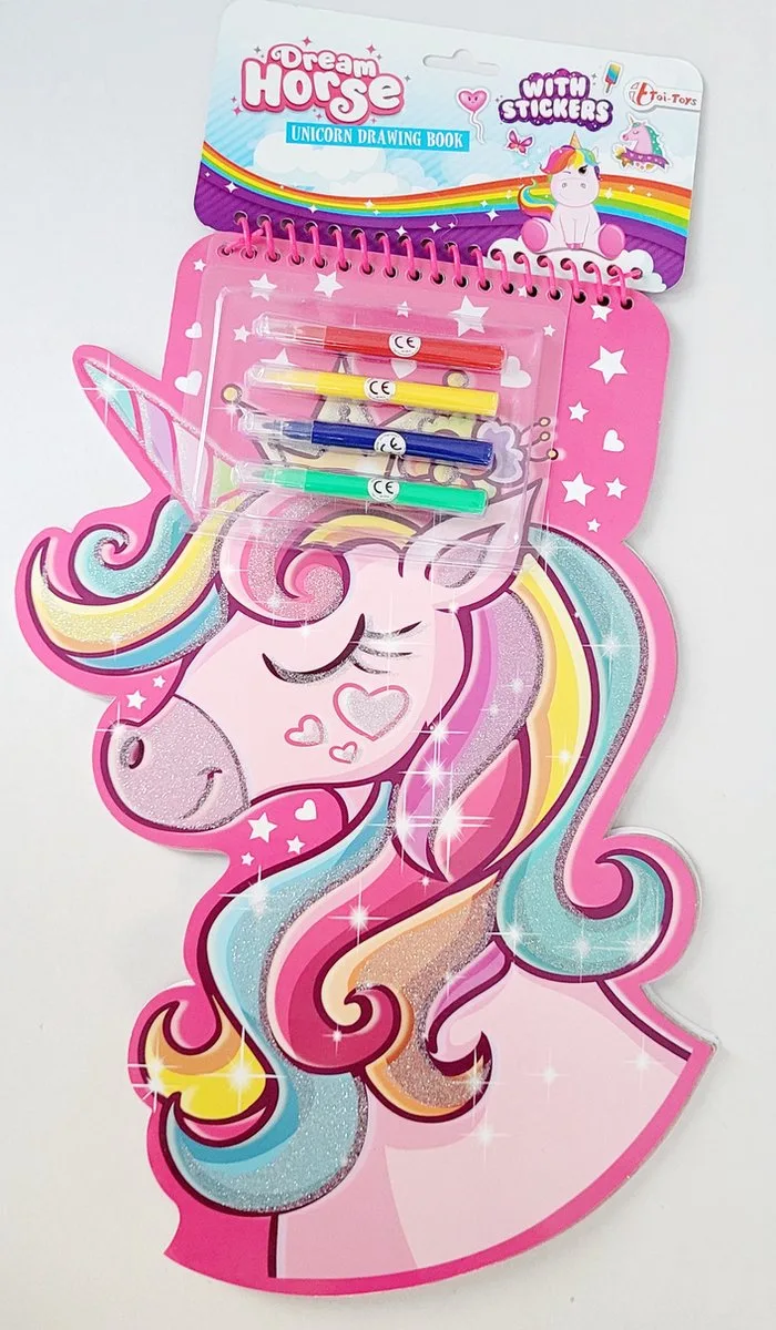 Tekenblok Eenhoorn Meisjes of roze 6-delig de Toi-Toys en Turquoise – photo du produit