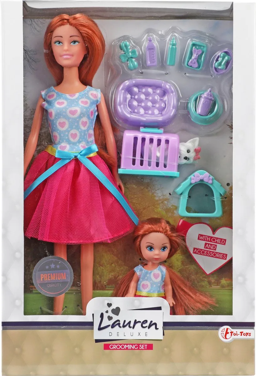 Tienerpop Met Kind En Hond Meisjes Rubber Roze de Toi-Toys en Multicolore – photo du produit