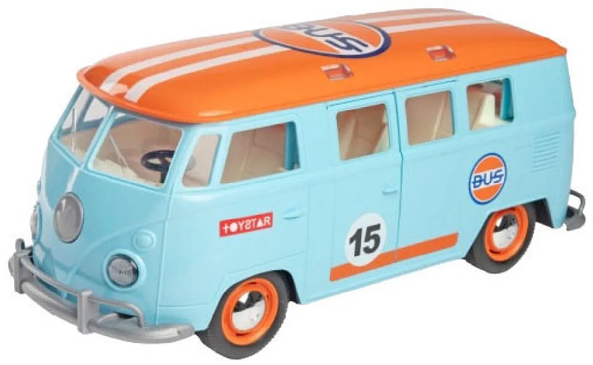 Vehicool Retro Bus met Licht en Geluid van Toi-Toys in Meerkleurig – productfoto
