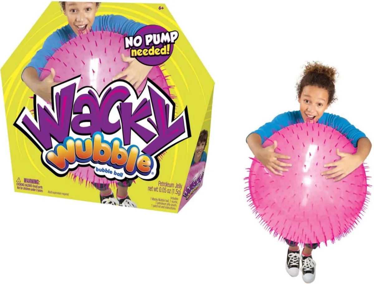 Wacky Wubble stekelbal Bubbel Bal - Speelbal van 60 cm groot - Geen pomp benodigd - Buitenspelen de Toi-Toys en Rose – photo du produit