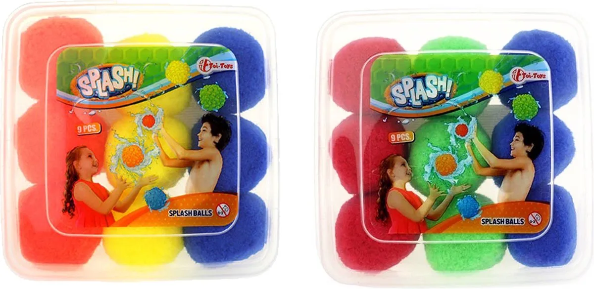 Waterspeelgoed splash ballen - 18 stuks - herbruikbare waterballonen - zomer speelgoed de Toi-Toys en Multicolore – photo du produit