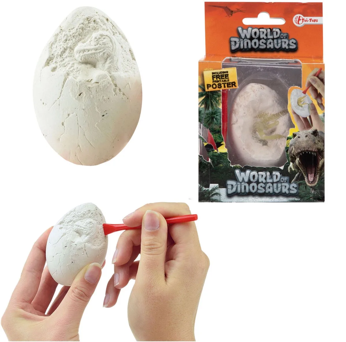 World of Dinosaurs Uitgraafset Dino Ei van Toi-Toys in Meerkleurig – productfoto