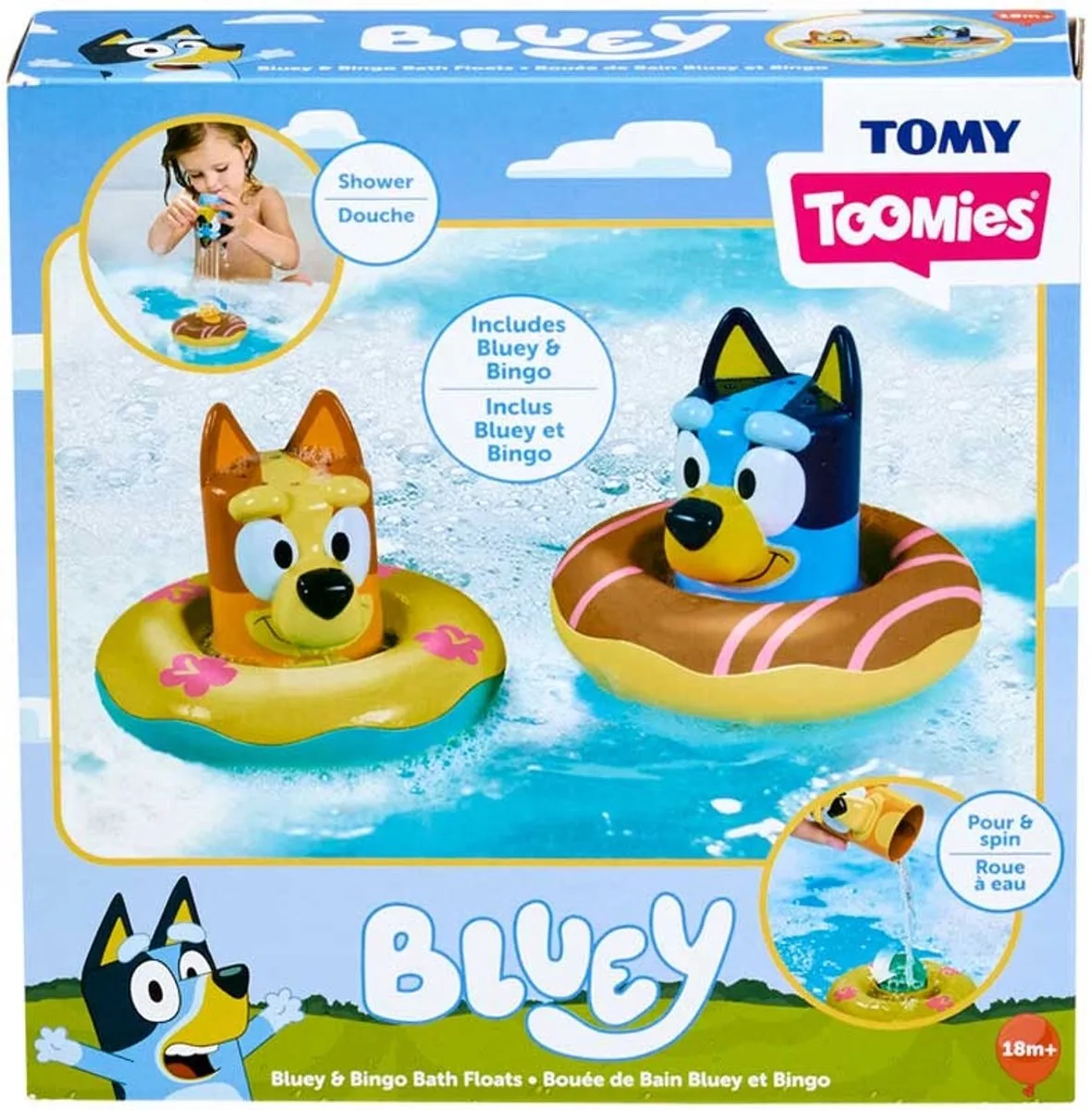 badspeelgoed Bluey drijvende figuren 2-pack multicolor. van TOMY in Meerkleurig – productfoto