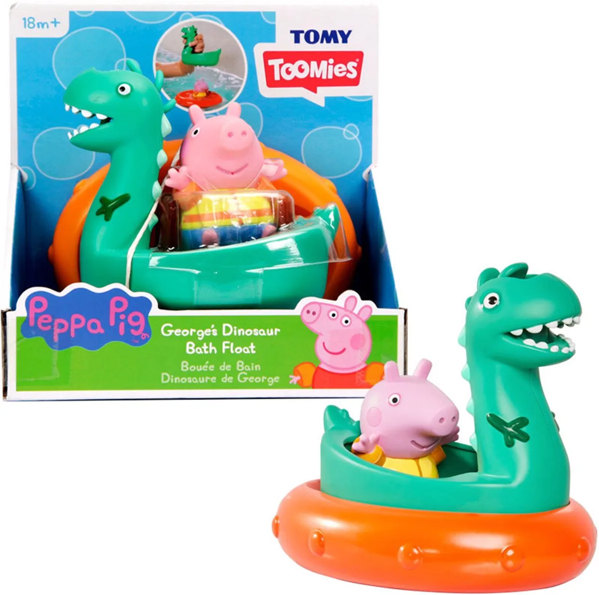 Badspeelgoed Peppa Pig Dinosaurus 12 Cm 3-delig von TOMY in Grün – Produktfoto