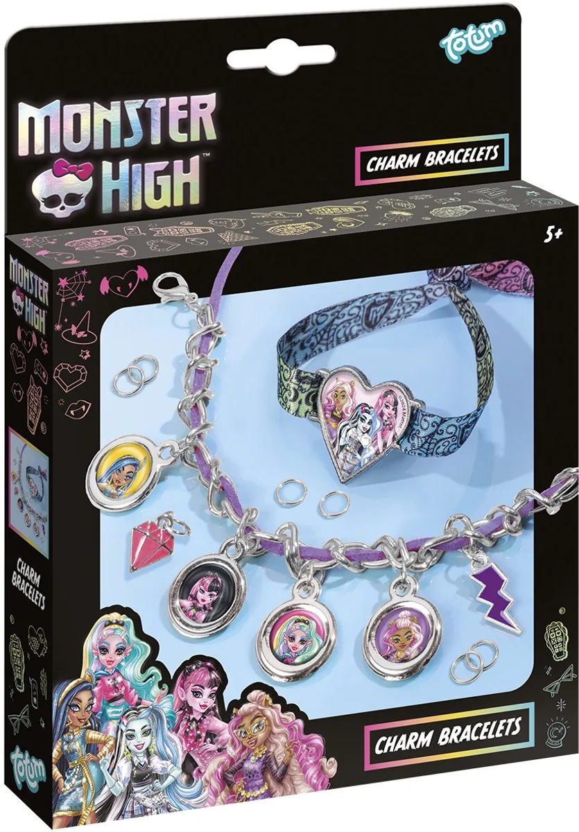 Bedelarmbandjes maken - 2 stuks - Speelgoed Kinderen - Knutselen - Voor meisjes - Vanaf 5 jaar de Totum en Monster High – photo du produit