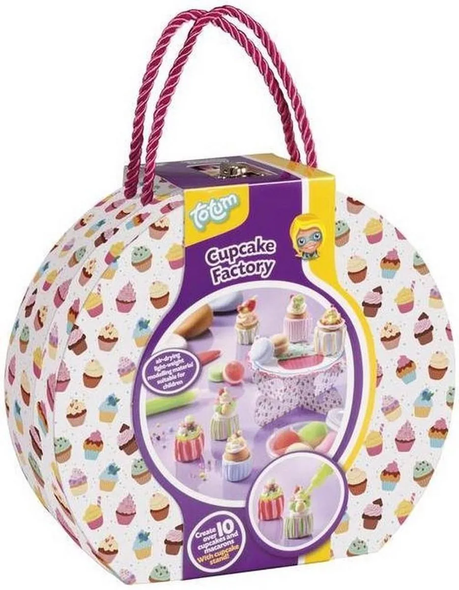 Cupcake Factory knutselkoffer bakkerij - creatief speelgoed cupcakes en macarons foam dough från Totum i Cupcake factory bakkerij – produktbild