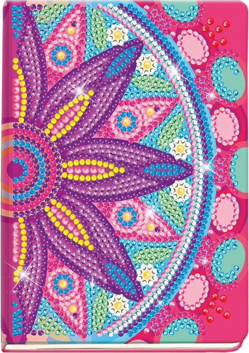 Diamond Painting notitieboek - 1500+ steentjes - Met tool en sorteerbakje - Gelinieerd - Speelgoed Kinderen - Knutselen - Voor meisjes en jongens - Vanaf 6 jaar van Totum in Mandala – productfoto