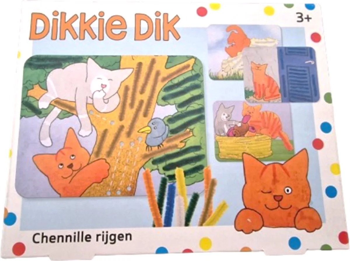 Dikke Dik Chenille rijgen - Met 4 afbeeldingen - Inclusief draad met kleur - Hobbypakket voor kinderen vanaf 3 jaar de Totum – photo du produit