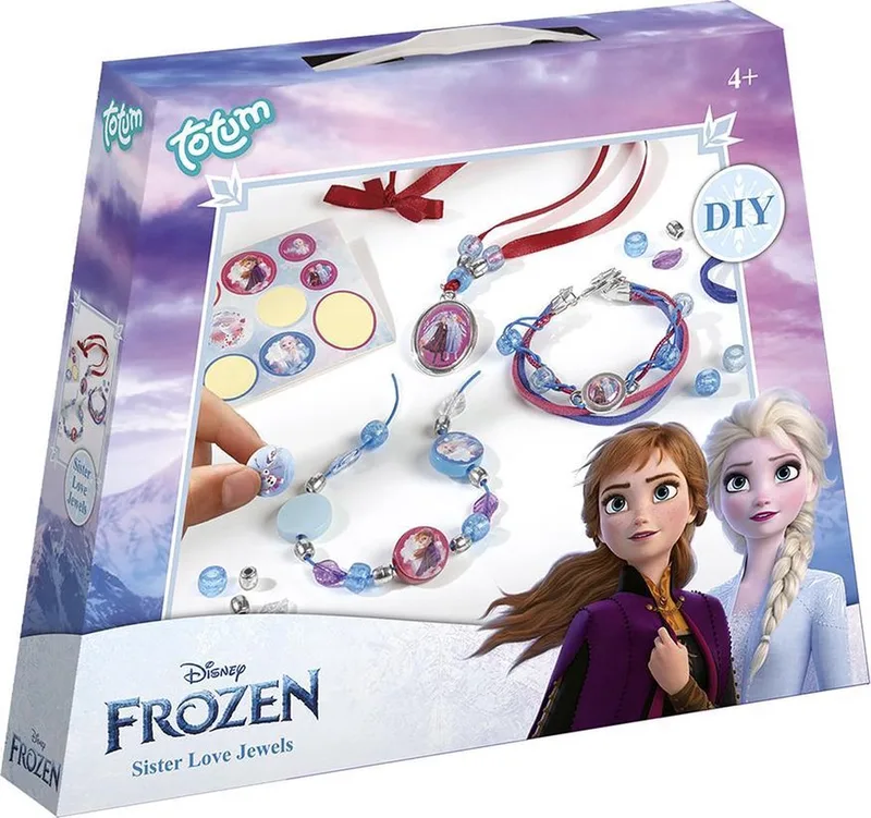 Disney Frozen maken - 2 armbandjes en 1 ketting - Sister Love Jewels - Anna en Elsa - Speelgoed Kinderen - Knutselen - Voor meisjes en jongens - Vanaf 4 jaar by Totum in Sieraden – product photo