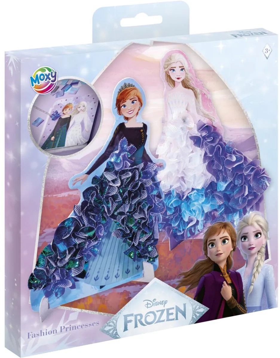 Disney Frozen Poke Art kaarten - jurken versieren - 3 kaarten - 6 kleuren stof - Incl. tool - 17,5 x 13 cm - Speelgoed Kinderen - Knutselen - Voor meisjes en jongens - Ook voor kleuters - Vanaf 3 jaar van Totum in Anna en Elsa – productfoto