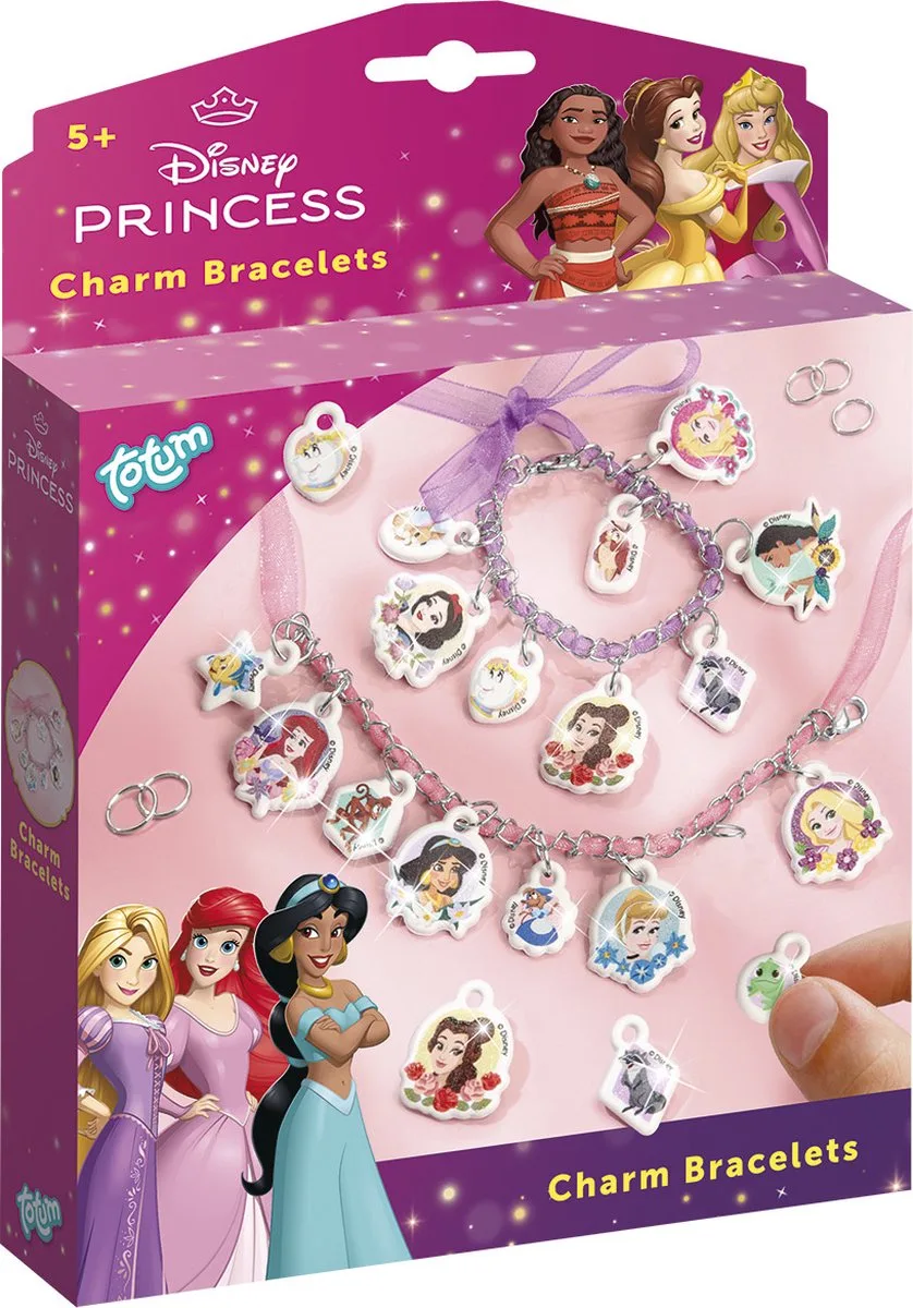 Disney Princess Prinsessen-bedelarmbandjes maken - 2 stuks - Speelgoed Kinderen - Knutselen - Voor meisjes - Vanaf 5 jaar från Totum i Bedelarmbandjes – produktbild