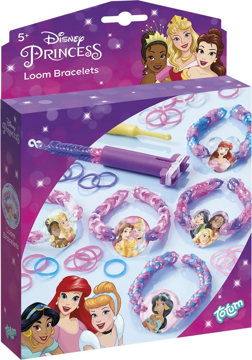 Disney Princess Totum loomset prinsessen armbandjes maken - incl. 300 loom elastiekje en tool - knutselen sieraden by Totum in Disney Princess loom armbandjes – product photo