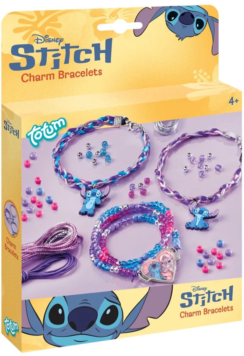 Disney Stitch Bedelarmbandjes maken - 3 stuks - Met hart- en Stitch-bedels - Speelgoed Kinderen - Knutselen - Voor meisjes - Vanaf 5 jaar by Totum in Disney Stitch armbandjes – product photo