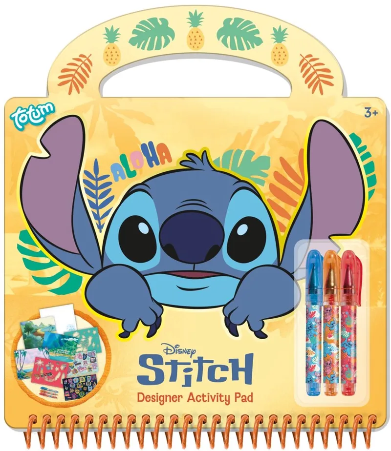 Doeboek - Activiteitenboek - Tekenen, schrijven en stickeren - 25-delig - Speelgoed Kinderen - Knutselen - Voor meisjes en jongens - Ook voor kleuters - Vanaf 3 jaar von Totum in Disney Stitch – Produktfoto