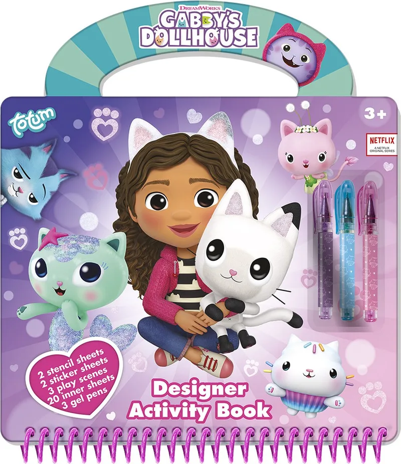 Doeboek - Activiteitenboek - Tekenen, schrijven en stickeren - 25-delig - Speelgoed Kinderen - Knutselen - Voor meisjes - Ook voor kleuters - Vanaf 3 jaar von Totum in Gabby's Poppenhuis – Produktfoto