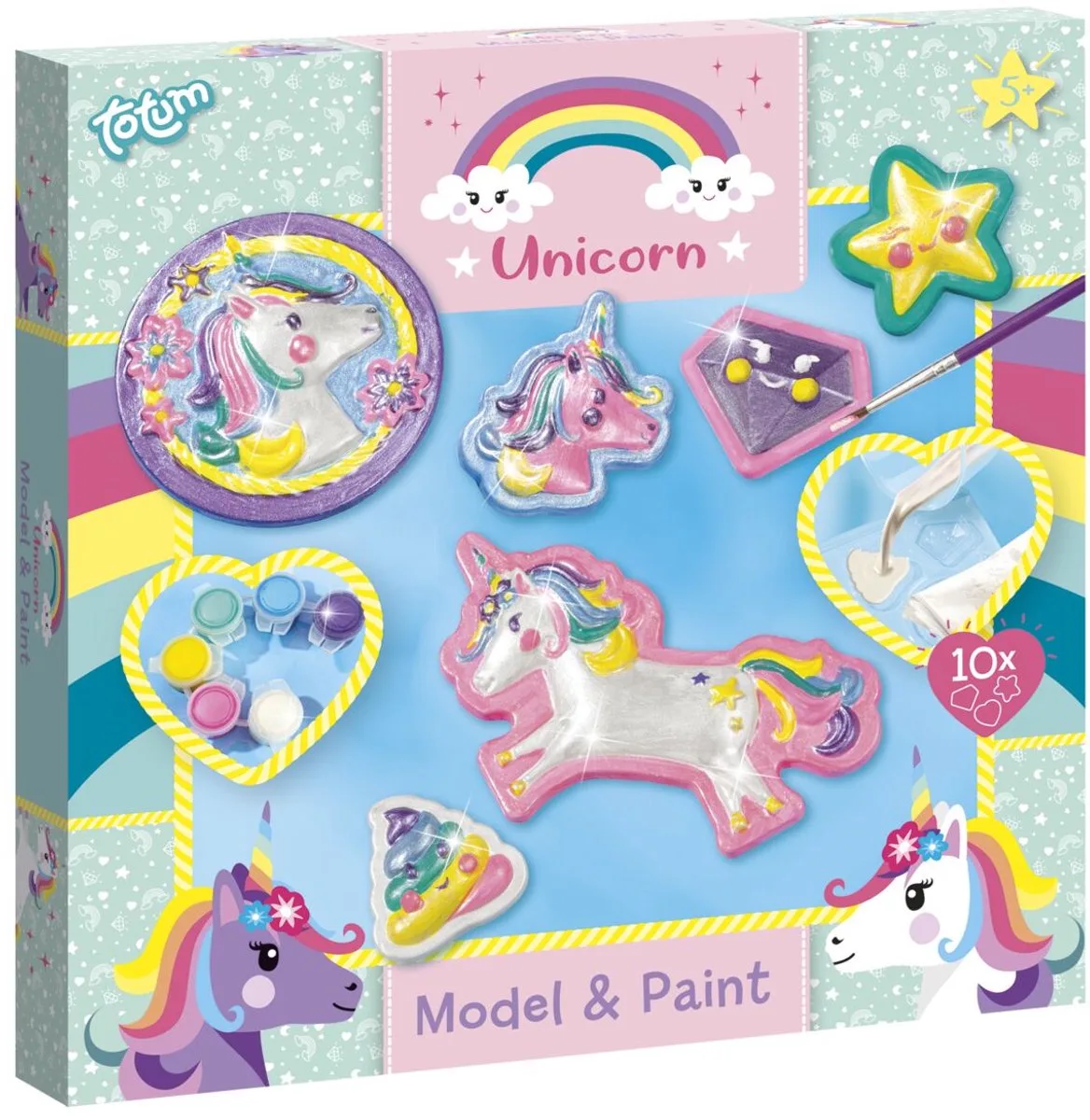 Gipsfiguren gieten en schilderen - 10 stuks - Speelgoed Kinderen - Knutselen - Voor meisjes en jongens - Vanaf 5 jaar von Totum in Unicorn – Produktfoto